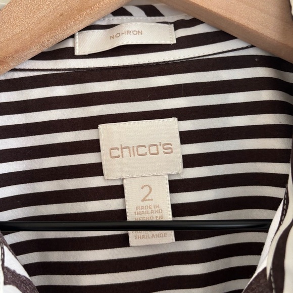 Chico’s No-Iron Zebra Print Button-Up Shirt Size Large Casual Animal Print - Picture 2 of 16